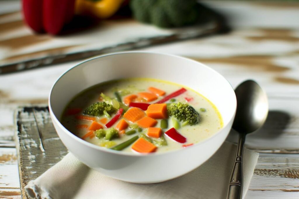 Creamy Coconut & Vegetable Soup - Versatile and creamy vegan soup with coconut milk and vegetables