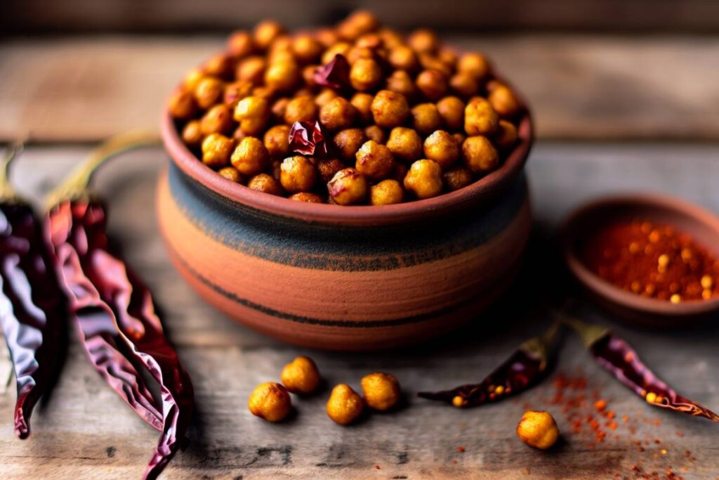 Crispy Chickpea Delight - Roasted chickpeas with smoked paprika and chili