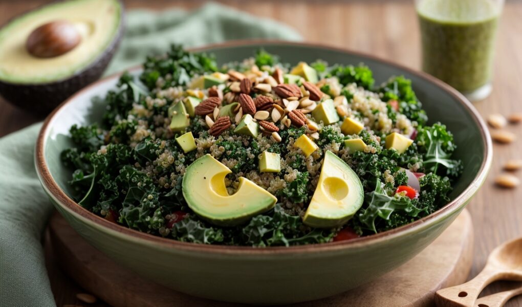 Kale quinoa avocado salad