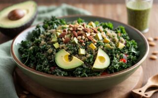 Kale quinoa avocado salad