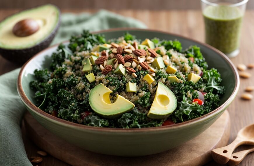 Kale quinoa avocado salad