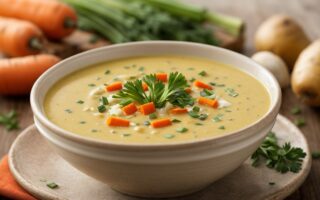 Potato carrot leek soup