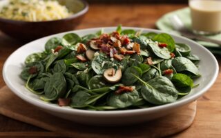 Warm spinach salad