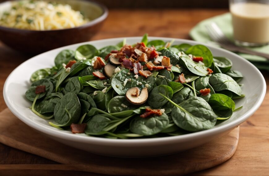 Warm spinach salad