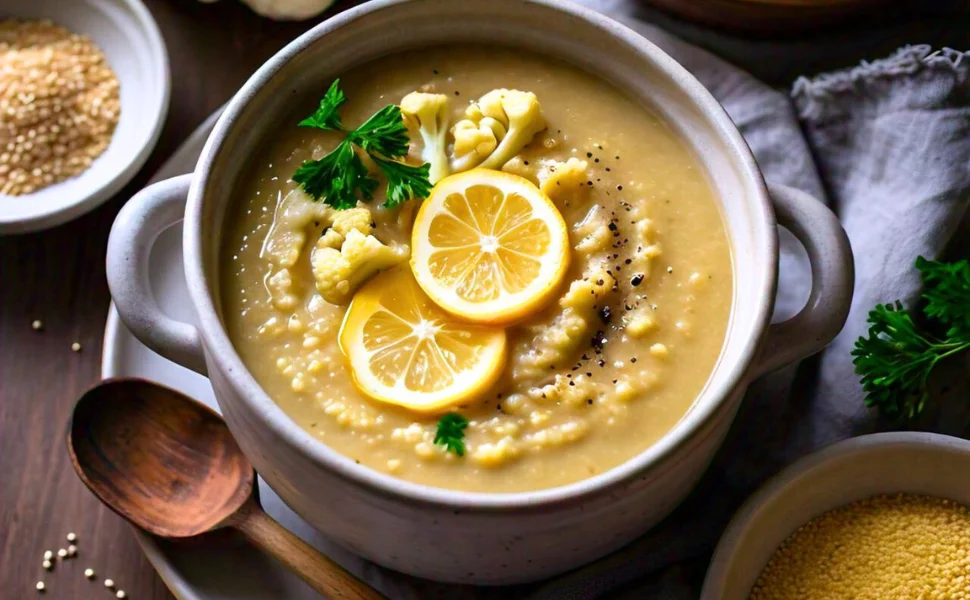 Cauliflower Millet Soup With Lemon Recipe